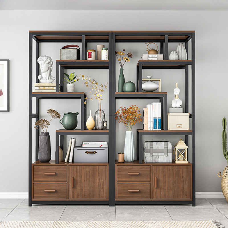 Cocoa Wood Cabinet Set/Accent Cabinet with Accessible Storage