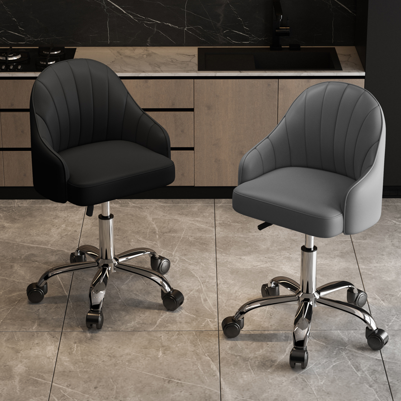 L-Shape Adjustable Height Striped Styling Chair with Alloy Frame