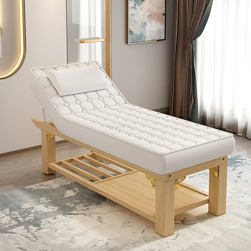 Timber Rectangle Fixed Height Massage Bed with Slab Base