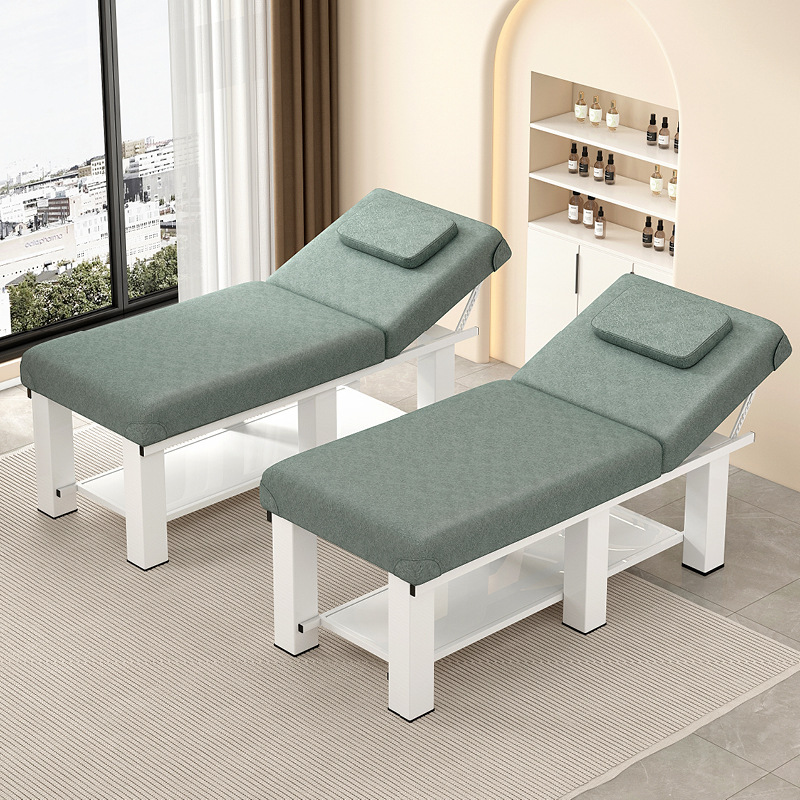 Fixed Height Massage Bed with Alloy Rectangle Top on Slab Base