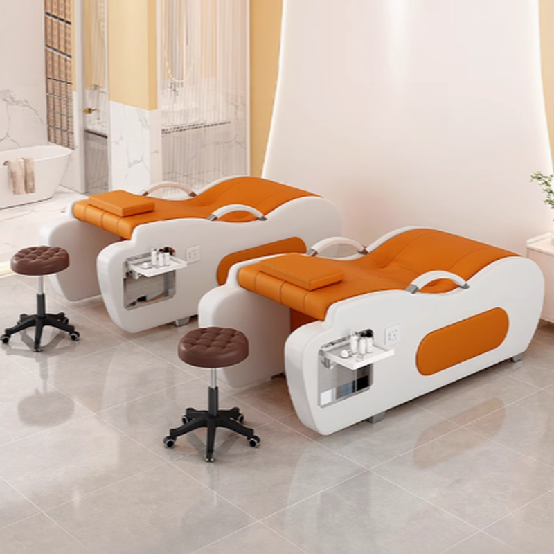 Rectangle Massage Bed with Lumber Curved Base and 1 Chair