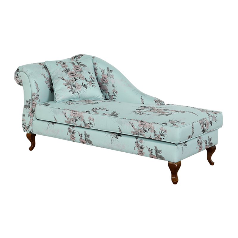 Old School Flowery Unfixed Chases Lounge with 4 Legs & Backrest