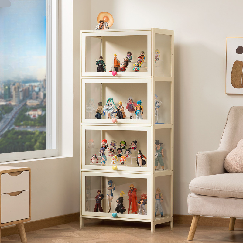 Bambusa Flooring Curio Cabinet with Stockroom, 4 Cabinets/3 Cabinets/2 Cabinets, 4 Shelves/3 Shelves/2 Shelves, 4 Doors/3 Doors/2 Doors