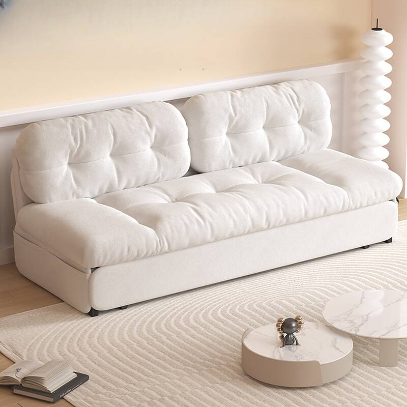 Latex Queen Size/Full Size Sleeper Futon Bed Tufted Loveseat with Tufted Back and Stockroom