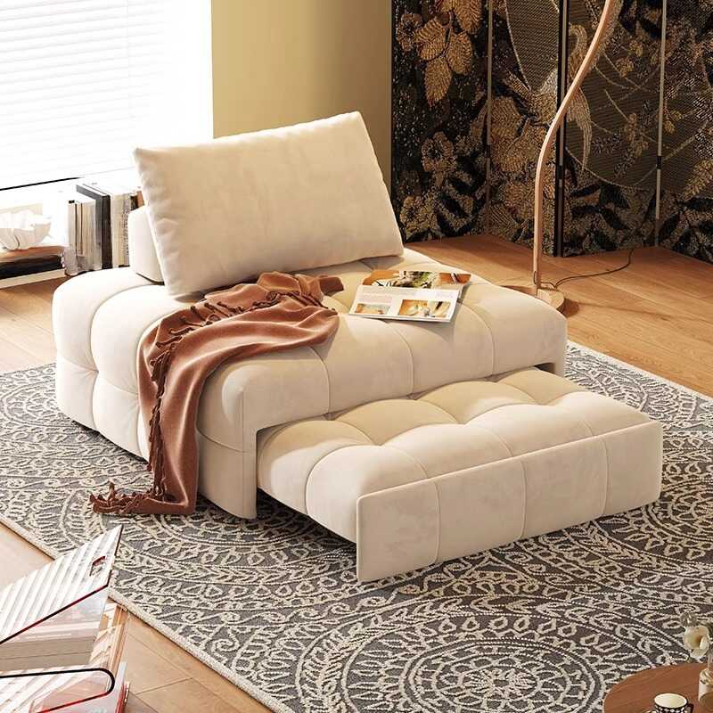 Modish Moisture-proof Sleeper Futon with Pillow Back, Single Seat, Tufted, 1 Pillow, and Twin Size Bed