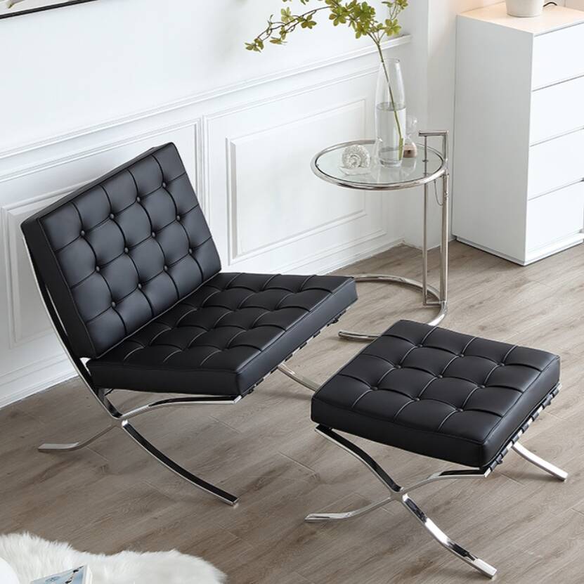 Reclining Alloy Lounge Chair with Removable Cushions, Stitch-tufted, Tufted Back and Four Legs