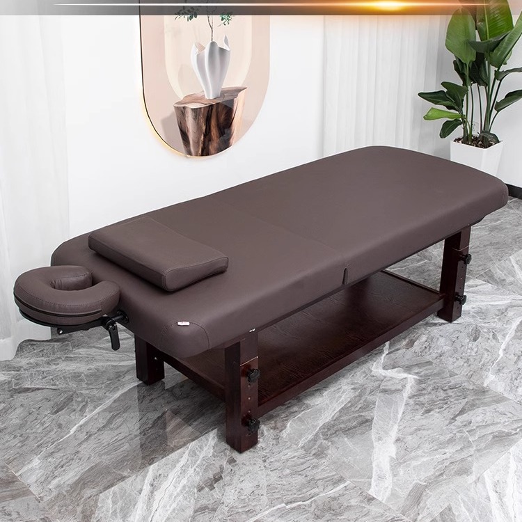 Espresso Timber Multi-levelled Facial Bed with Rectangle Trestle Base