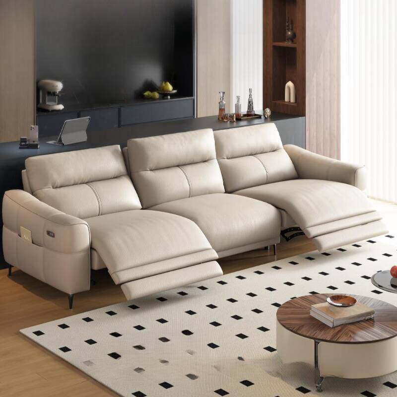 Elegant Off-White Biscuit Back Sofa Couch for Drawing Room