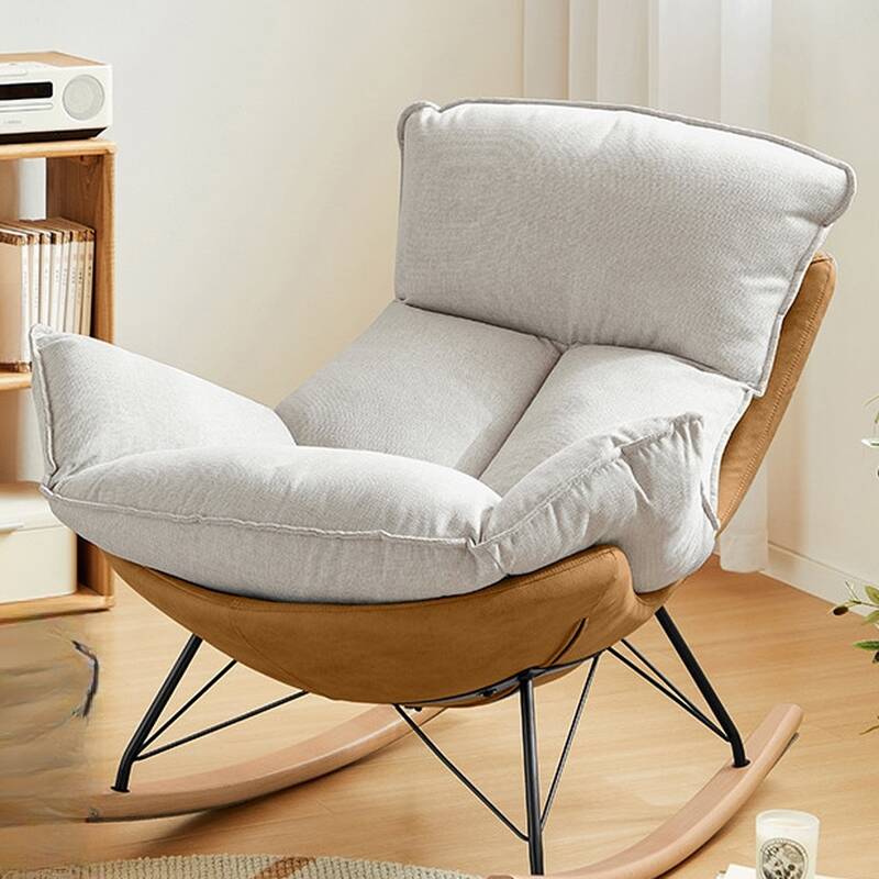 Simplistic White Lounge Chair with Sling Back, Solid Colour, Slipcover, Removable Cushions, Reclining