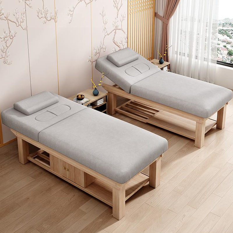 Timber Rectangular Massage Bed with Trestle Base