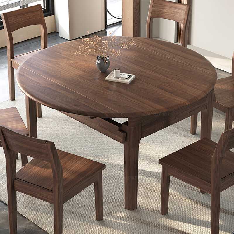 Classicist Solid Wood Dining Table Set for 6 with 4 Chairs