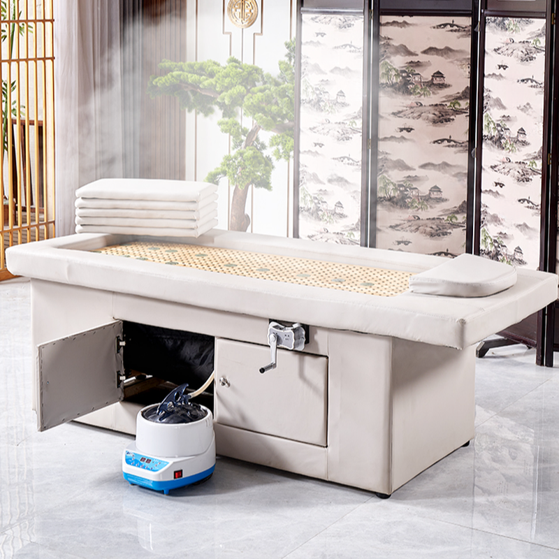 Ivory Fixed Height Massage Bed with Alloy Base and Rectangular Top