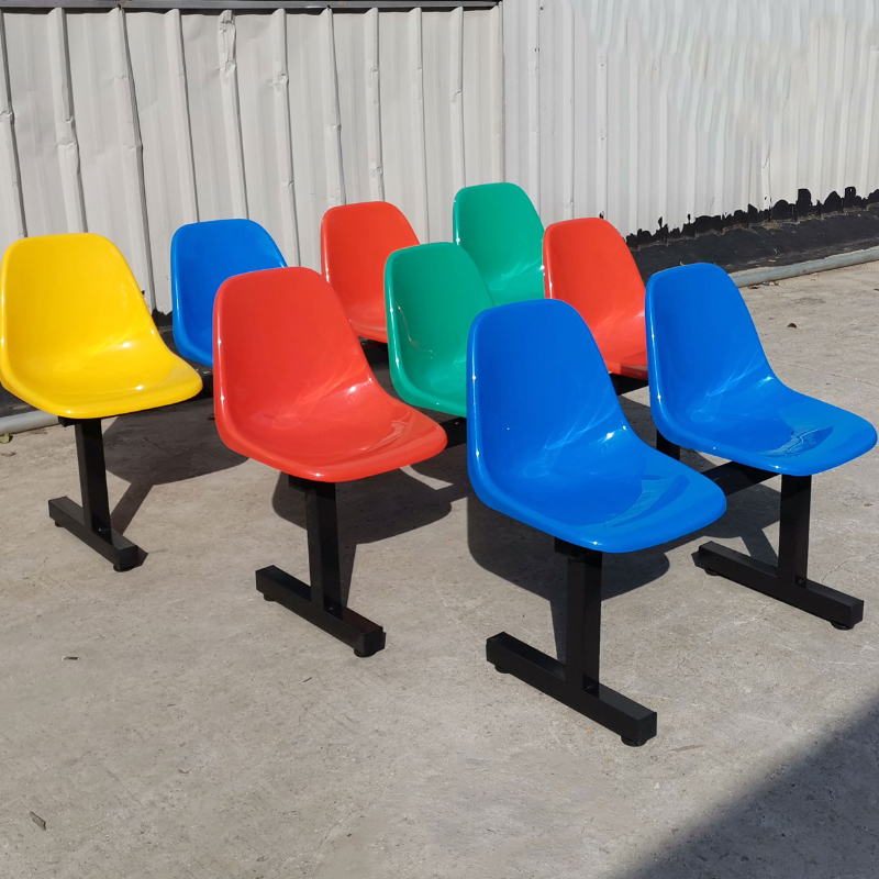Contemporary Multicolour/Amber Colour/Blue Plastic Outdoor Bench