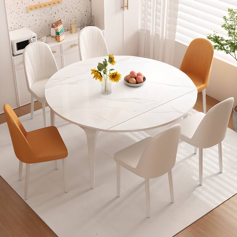 Expandable Sintered Stone Dining Table Set for 4, 6, or 8 Seats