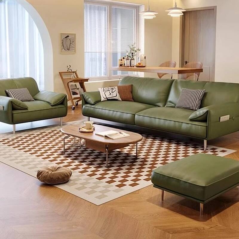 Scratch-durable Olive Green Sofa Couch/Loveseat/Single Sofa with Pine Wood, Wide Pillow Back, 6-Seater/Seats 5/4-seater, Pillow Top Arm, and 3/1 Pillows