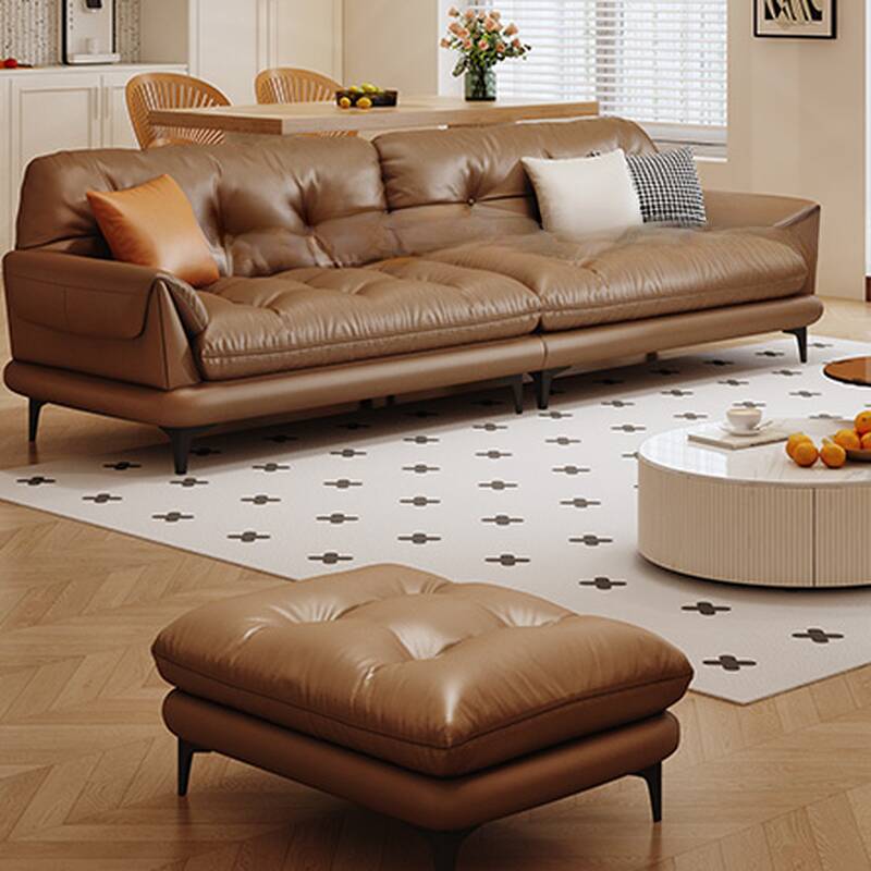 Simplistic Solid Colour Sofa Couch in Brown for 4 to 6 Seaters