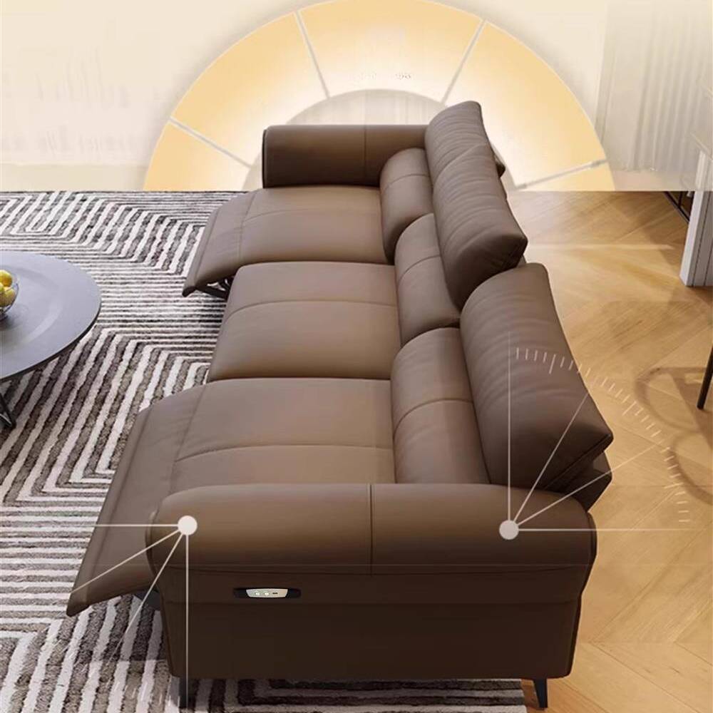 Simplistic Solid Colour Sleeper in Brown, 3-seater Comfort