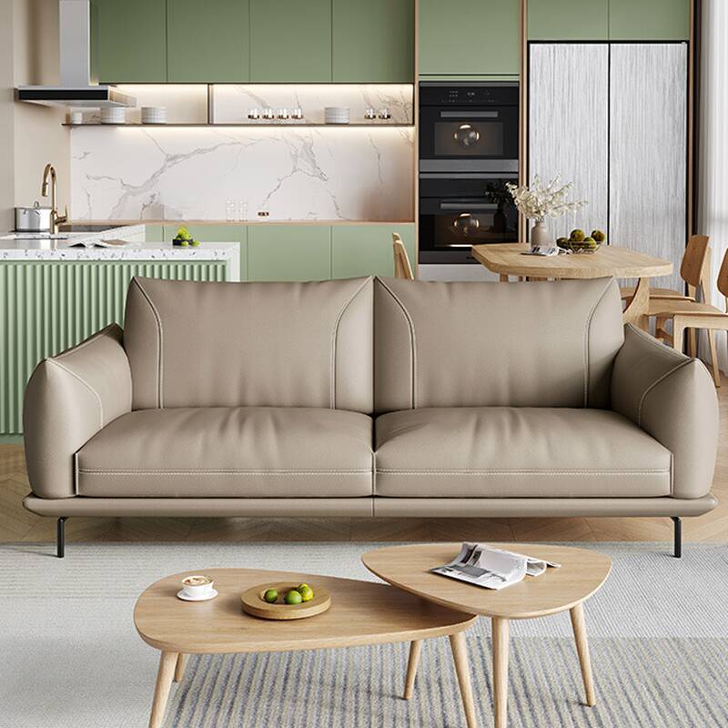 Contemporary Modern Solid Colour Grey Sofa Couch or Single Sofa, Seats 1 to 3, Square Arm