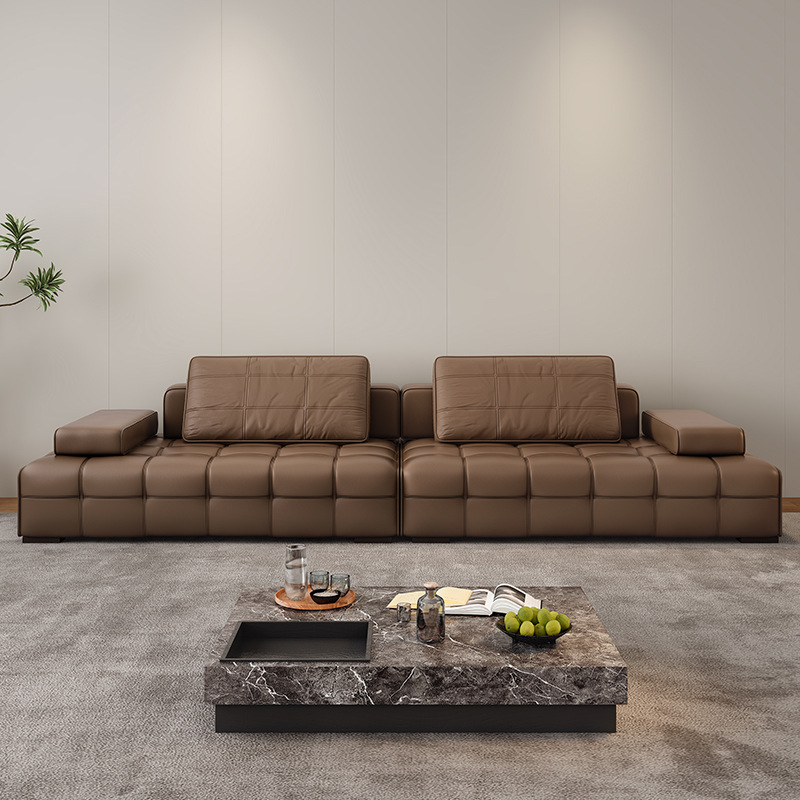 Mocha Standard Sofa with Armrest for Sitting Room