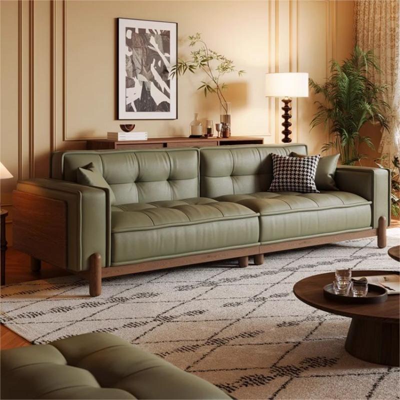 Contemporary Sage Floor Sofa/Loveseat, Solid Colour, Seats 4/2/5 with 3 Pillows