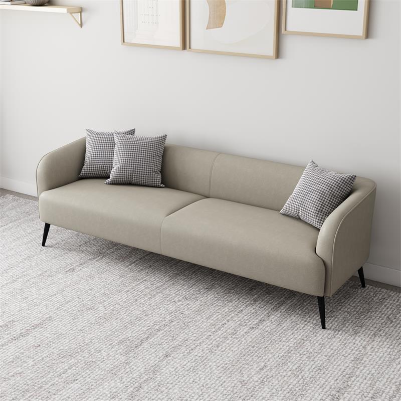 Contemporary Sitting Room Solid Colour Loveseat with Armrest, Seats 2, and 2 Pillows