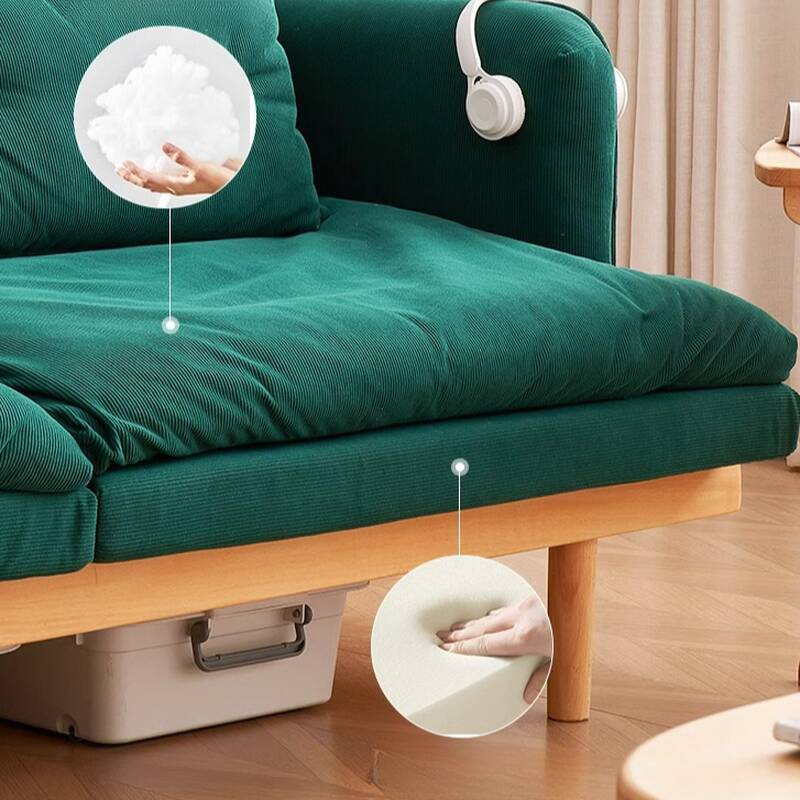 Sitting Room Jade Green Floor Sofa with Removable Cushion for Home