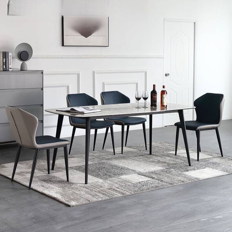 Slate Gray Dining Table Set for 4 People