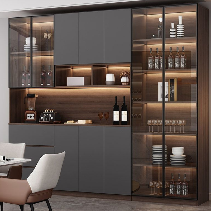 Independent Flooring Kitchen Cupboards with Stockroom and Unenclosed Storage, 7 / 13 /11 Shelves