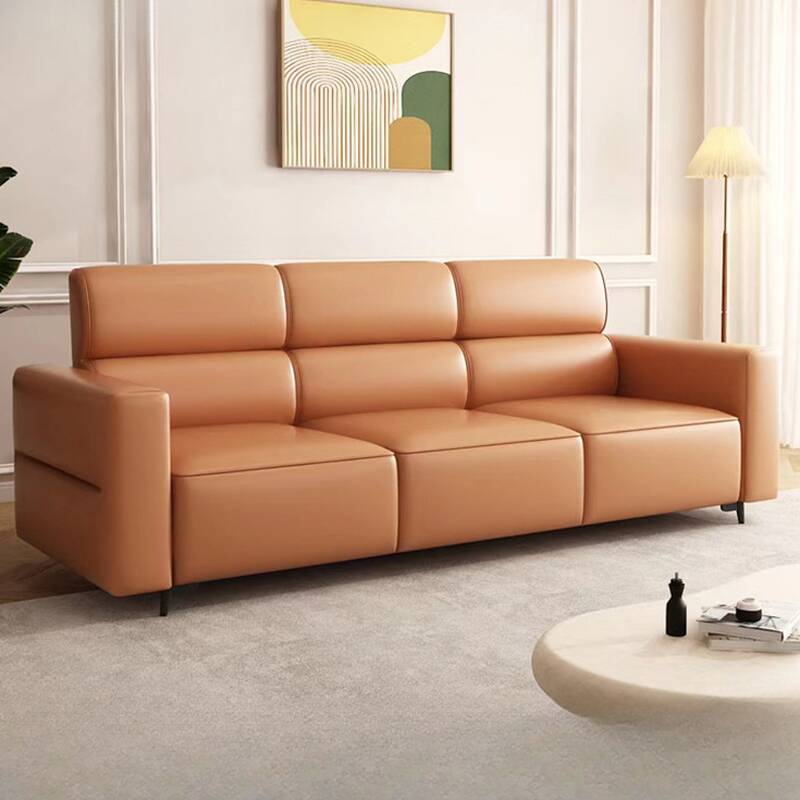 Simplistic Stain Resistant Standard Sofa/Single Sofa Solid Colour Apricot Colour/Black/Beige Drawing Room Use with Tuxedo Arm for 3 Person