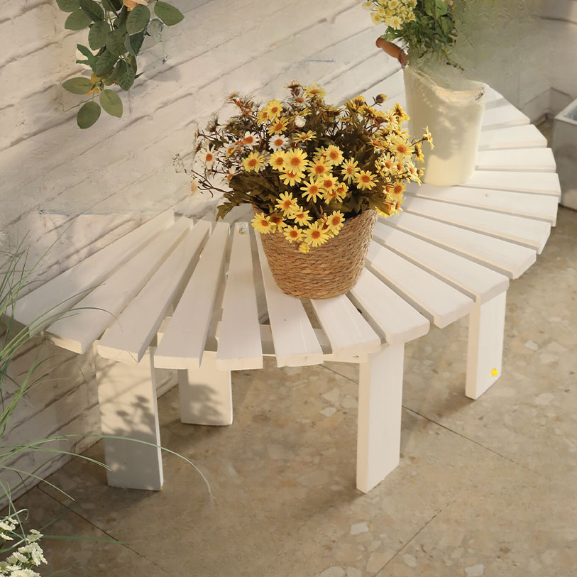 Modern Simple Style Waterproof White/Blue/Tan Lumber Picnic Bench