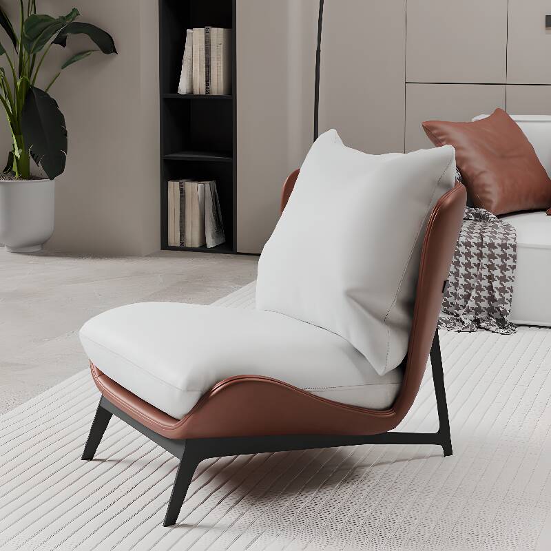 Casual Solid Colour Side Chair in Gray/White/Beige with Pillow Back, Removable Cushions, and Pillow