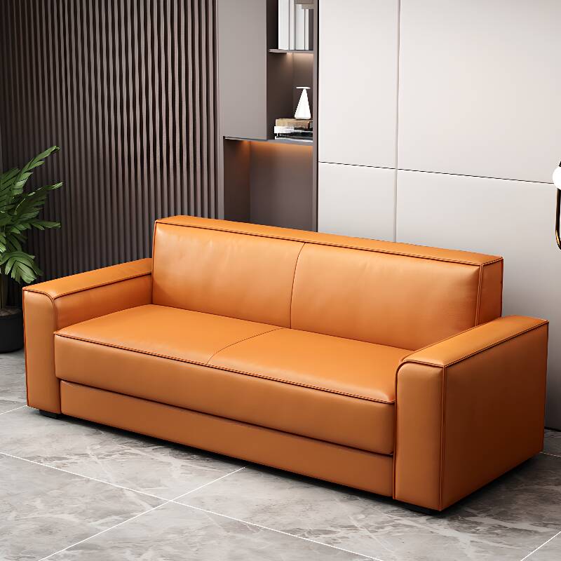 Parlor Tear Resistant Tangerine Colour Floor/Single/Loveseat Sofa with Concealed Support