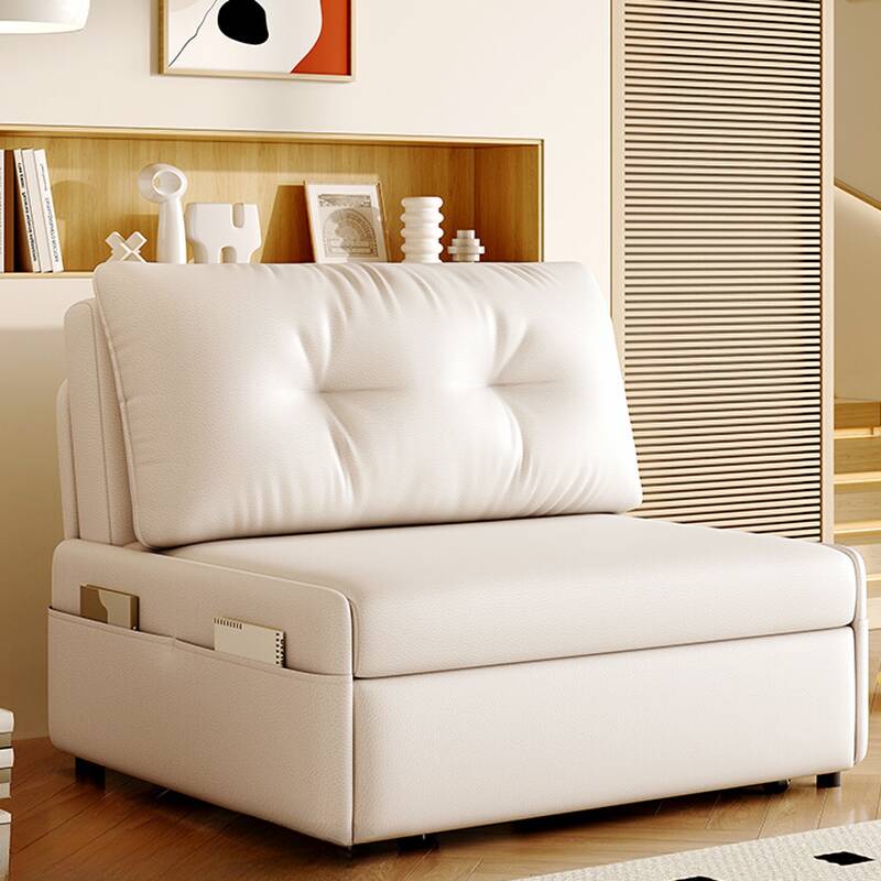 White Tear Resistant Twin Size/Queen Size/Twin XL Sleeper Futon Bed with Pillow Back, Repository and Pillow for 1/for 2