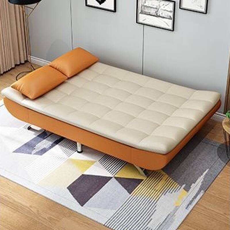 Trendy Water Resistant Sleeper in Dark Grey/Citrus Colour/Coffee for 4 with Solid Colour Pattern and 2 Pillows