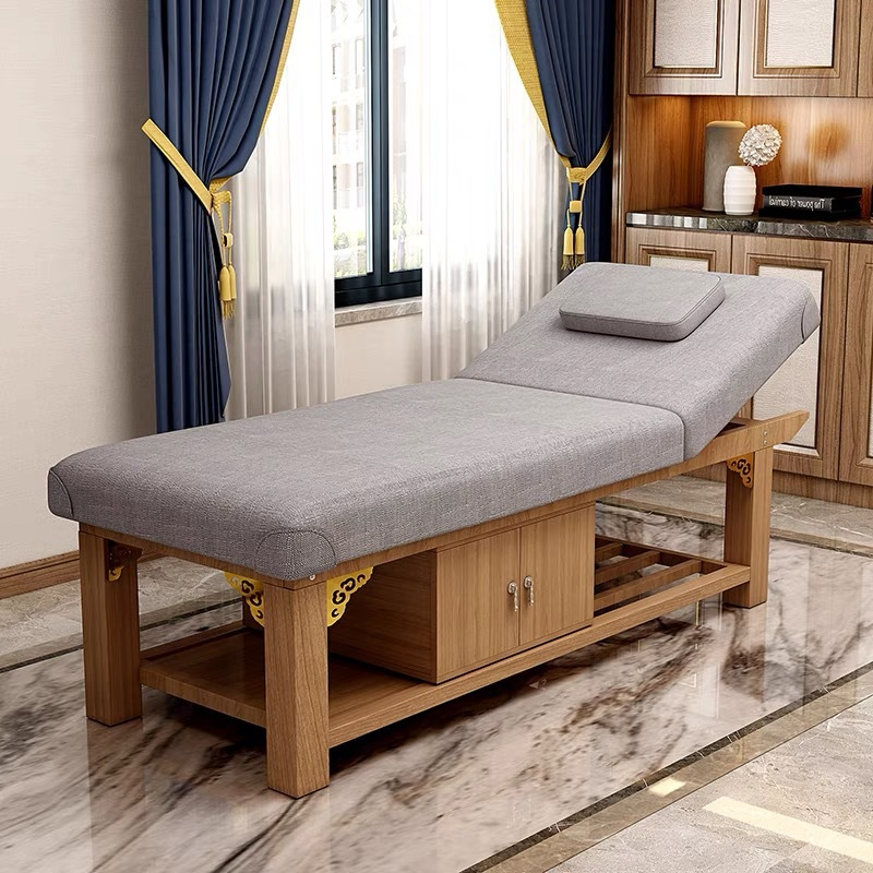 Rectangular Wood Trestle Massage Bed