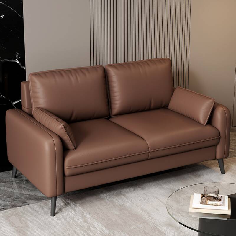 Trendy Water Resistant Solid Colour Sofa/Loveseat in Midnight Black/Olive Green/Mocha, Seats 2-3 with 4 Pillows