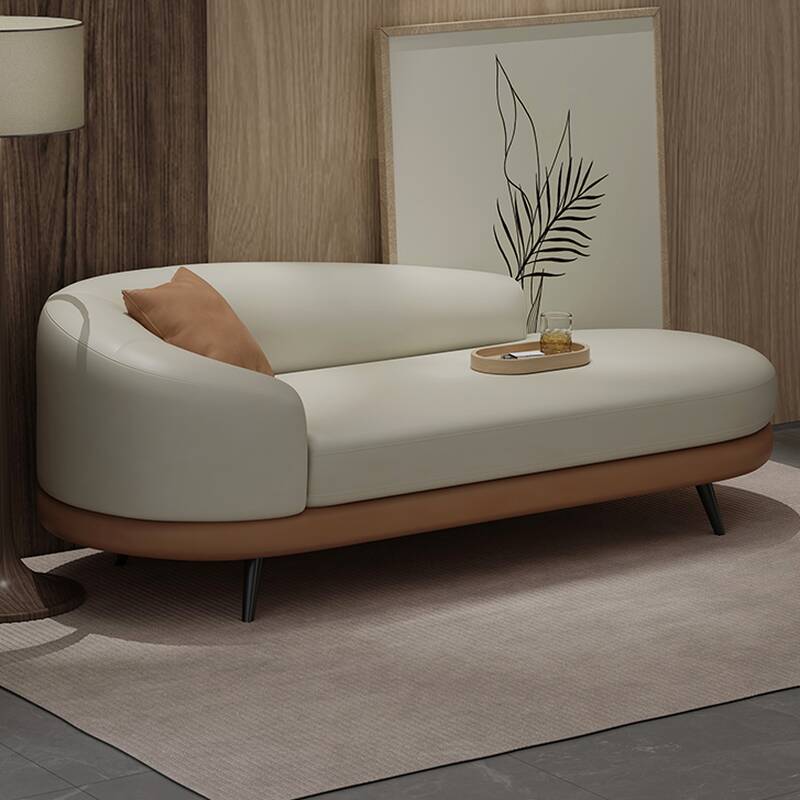 Simple Solid Colour Foam Chaise Lounge Bench with Left-Arm Chaise and Pillow, Left-hand Piece