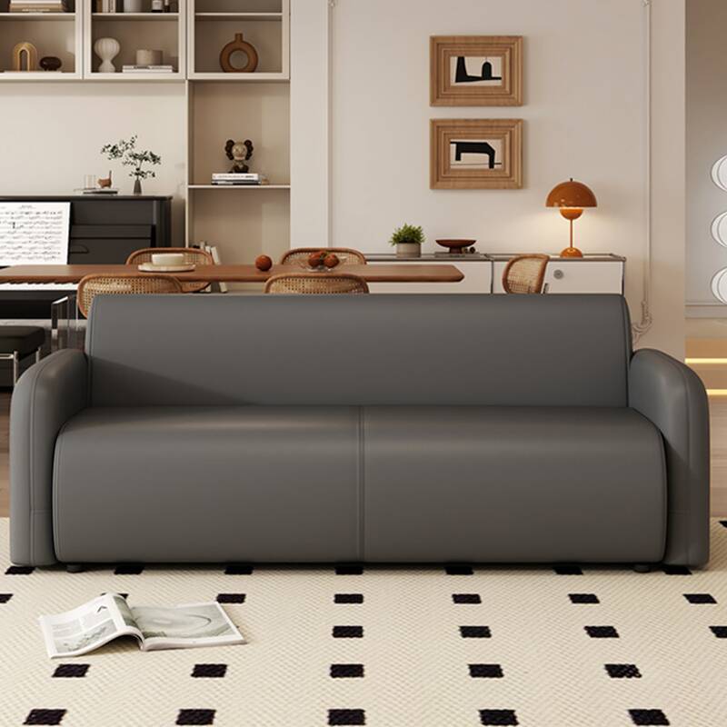 Trendy Parlor Loveseat in Dark Grey/Olive Green/Ivory, Solid Colour, Stain Resistant, 2-seater with Square Arm