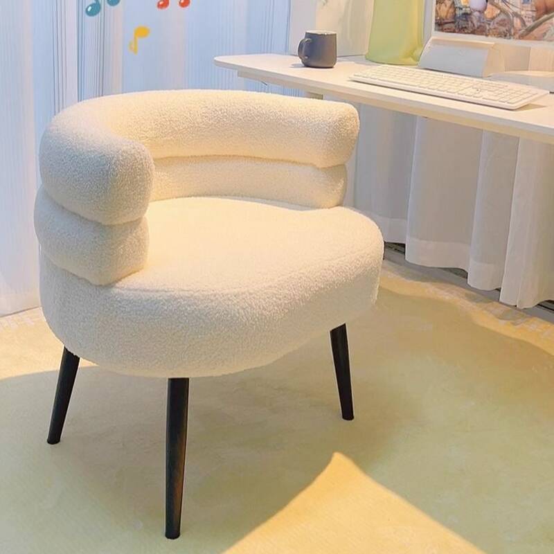 Contemporary Barrel Chair with Biscuit Back in White/Green/Auburn, Four Legs, Cotton Seat, and Button-tufted Arms