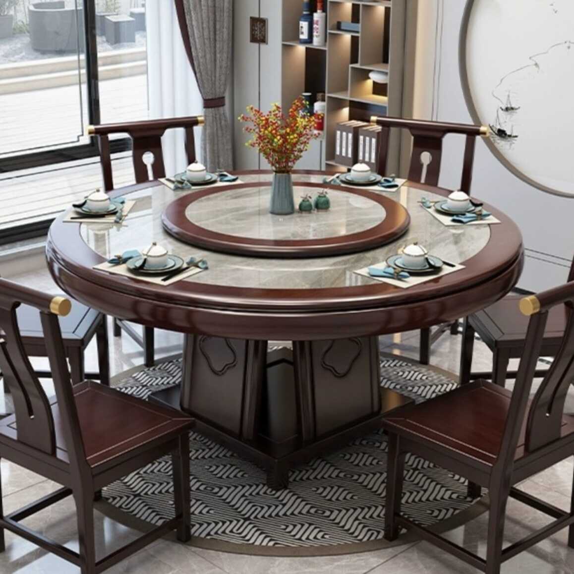 Classicist Rubberwood Multicolour Dining Table Set