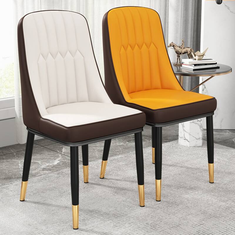 Firm Bordered Armless Chair with Foot Pads