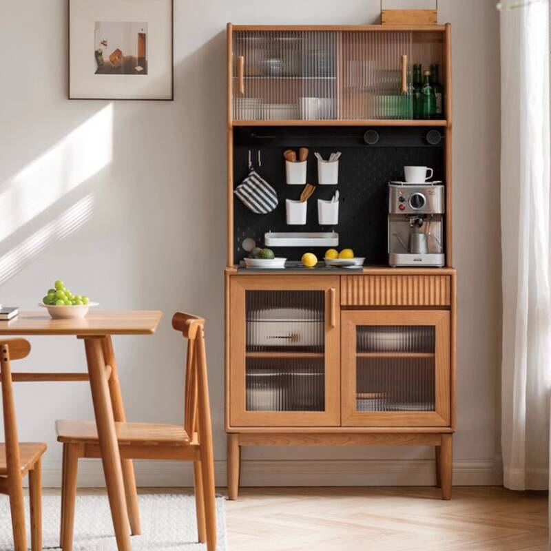 Cocoa Narrow Server with 1 Drawer, Metal Countertop, Sliding Doors, Drawers Storage, and Adaptable Shelf