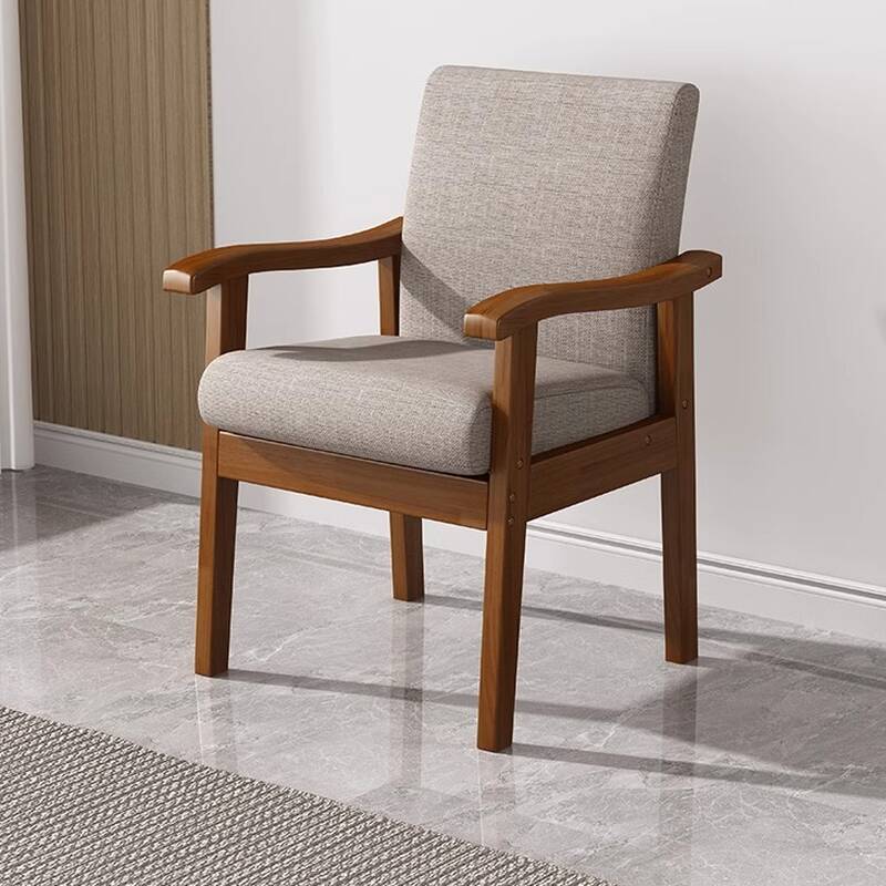 Classicist Dove Grey/Cocoa/Cerulean Ergonomic Arm Chair with Arms, Tight Back, Slipcover and Removable Cushions