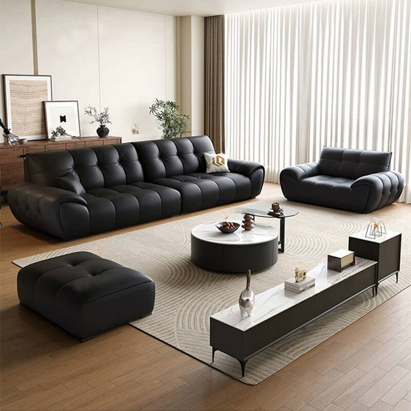 Parlor Standard/Single Sofa in Midnight Black with Concealed Support