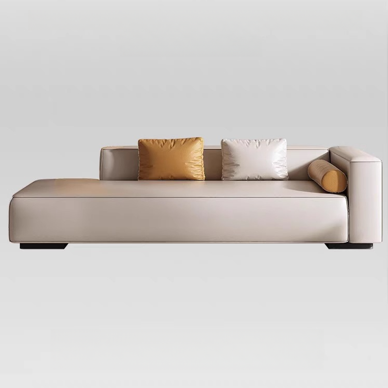 Simple Solid Colour Chaise Lounge Bench with Right-hand Arm/Left-hand Piece