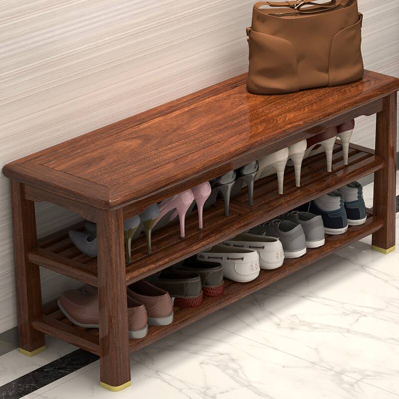 Espresso Trendy Lumber Solid Colour Shoe Bench with Locker Storage