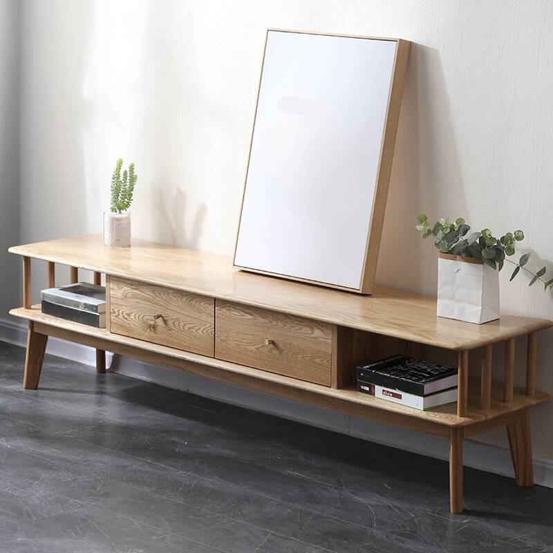 Natural Colour Modern Simple Style Rectangular TV Stand for Sitting Room