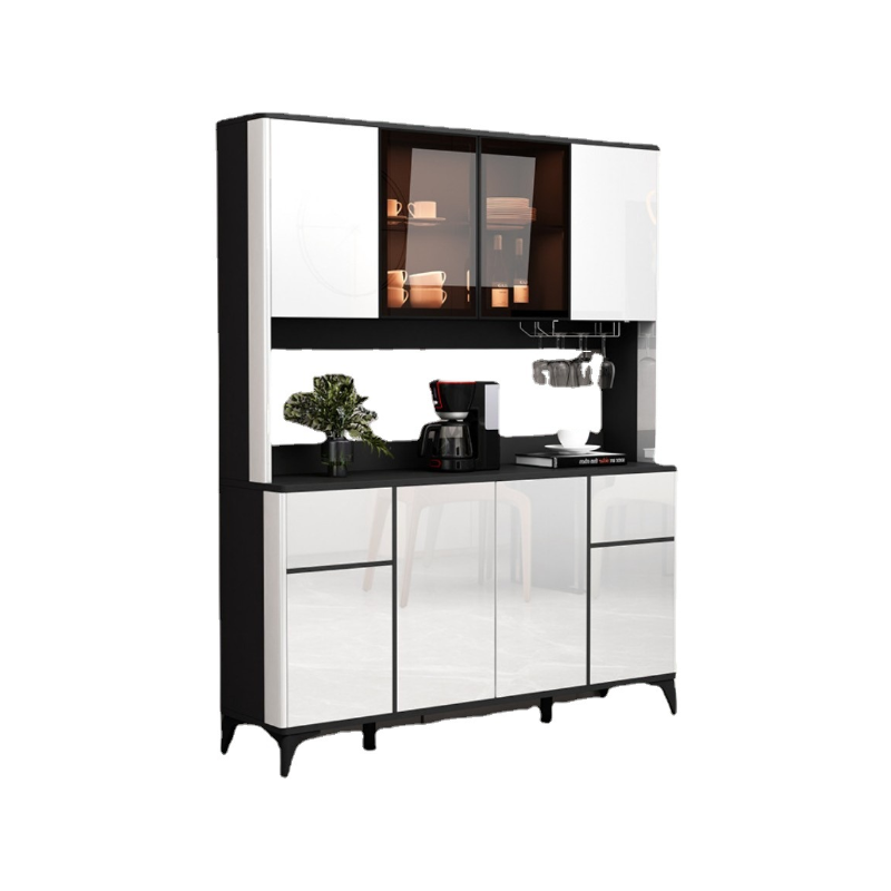 1 Drawer/2 Drawers & 1 Shelf Narrow/Standard Manufactured Wood Sideboard with Glass-panel Door, Cupboard, and Wineglass Rack