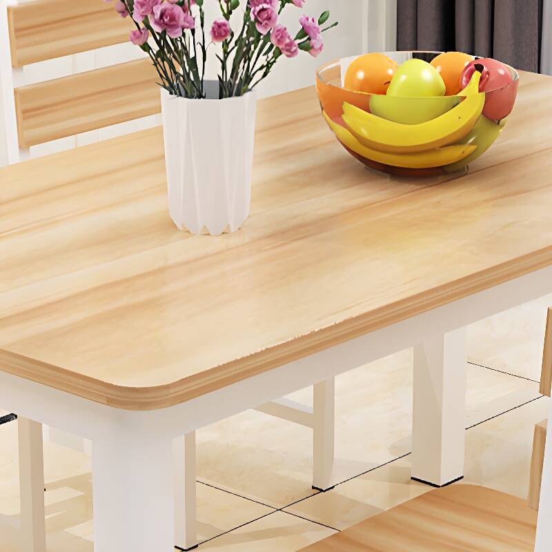 Simple Rectangular Dining Table with Reclaimed Wood, Fixed Mechanism, Seats 2/for 4