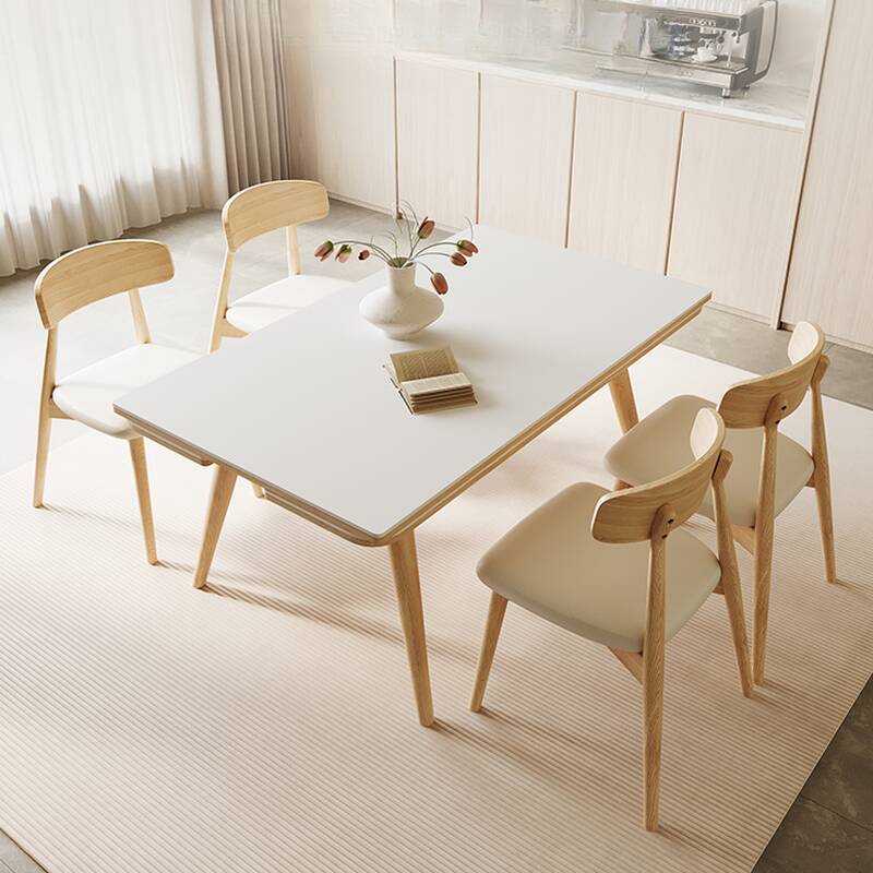 Square Extendable Dining Table with Storage Shelf